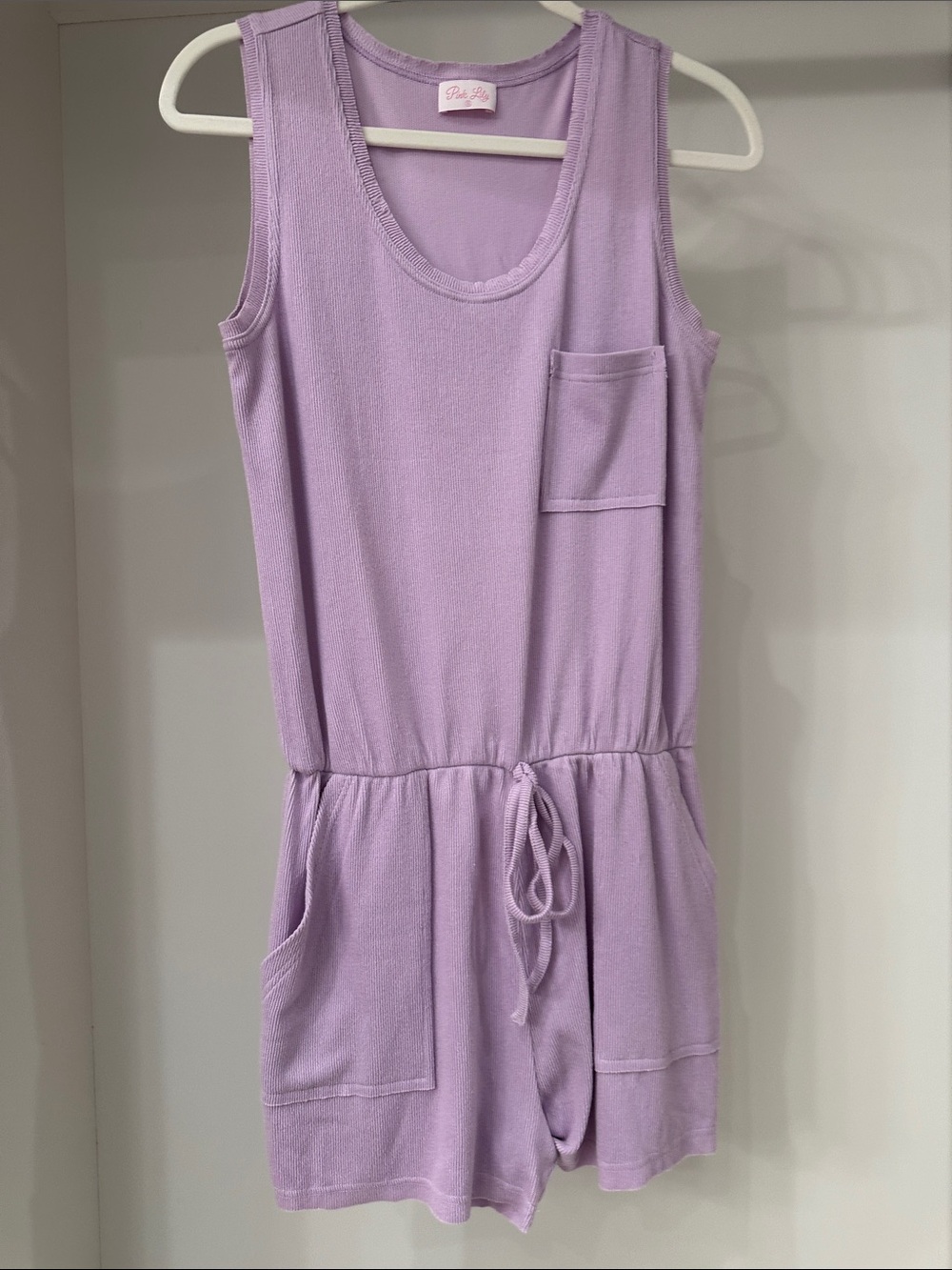 Pink Lily small Lilac Sleeveless Romper. Like new